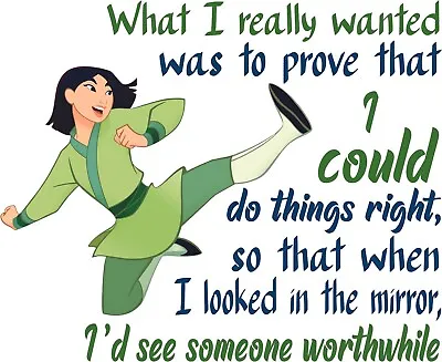 Vinyl Kids Bedroom Mulan Movie Quotes Decor Female Warrior Home Wall Art Decal • $19.95