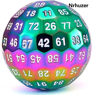 Metal Dice 100 Sided Dice Polyhedral Dice The New D100 Giant Metal Dice Rainbow • £21.99
