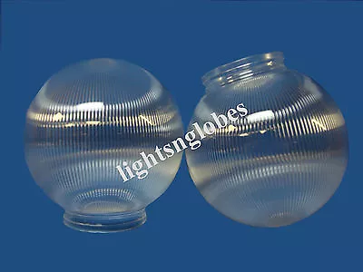 6  Clear Prism Round Acrylic Plastic Sphere 3.25  Neck For Wall Mount Fixture • $12.95