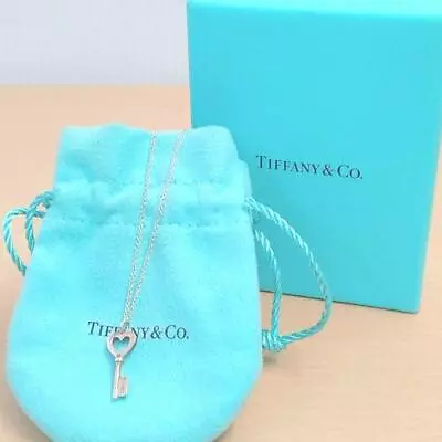 £230.38 • Buy Auth Tiffany & Co. Heart Key Charm Necklace Pendant 925 Sterling Silver With Box