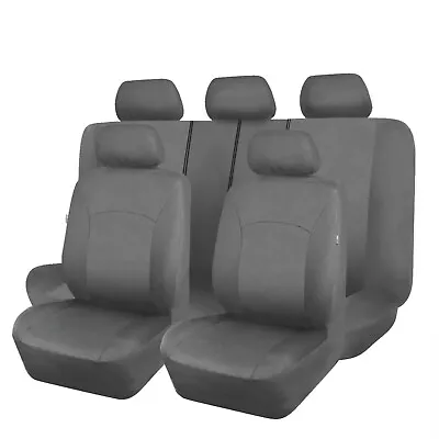 5 Seats Universal Car Seat Covers Set Rear Split Grey Airbag Compatible Washable • $39.99