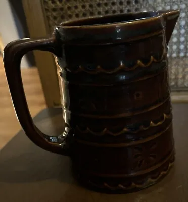 Vintage MARCREST Daisy Dot Stoneware Glazed Pottery Pitcher 6” Granny Core See • $28.99