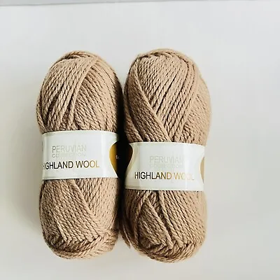 Peruvian Collection Highland Wool Elann Lot 2 Skeins 50g Color 3724 Brown. • $15