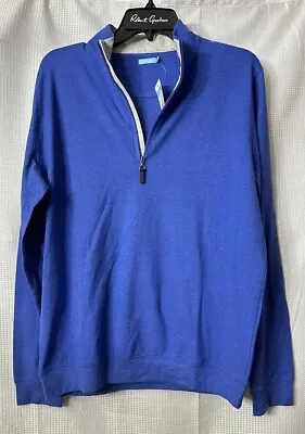 NWT J. McLaughlin Mens Clermont 1/4 Zip Royal Blue Long Sleeve Shirt Size Medium • $29.99