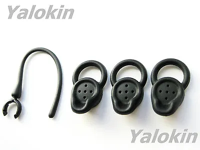 Set : 3 Small Black Stabilizer Eartips And 1 Earhook For Jawbone ERA • £22.79