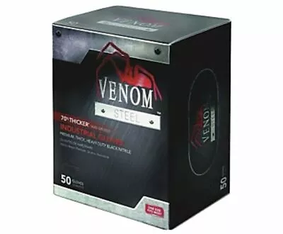 Venom Steel Premium Industrial Black Nitrile Gloves One Size Fits Most 50 Ct • $9.88