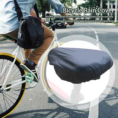 2X Bicycle Saddle Rain Cover Drawstring MTB Bike Seat Protector Outdoor Cycling  • $7.49