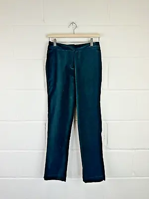 £22 • Buy Thought Velvet Trousers Size 10 Green Straight Leg