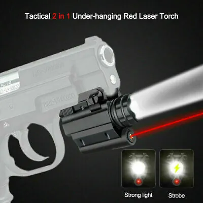 $38.99 • Buy 1000LmRed Green LED Laser Weapon Pistol Light Rifle Gun Mount Flashlight Hunting