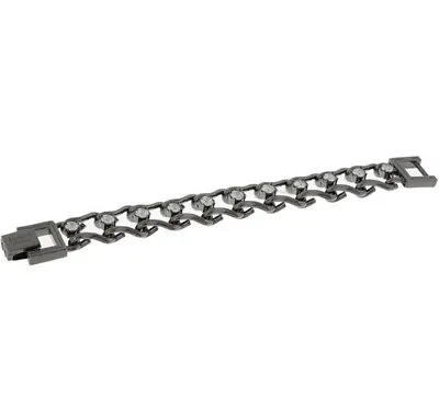 MAWI LONDON Hematite Plated Ladder Chain Bracelet With Crystals • $161.84