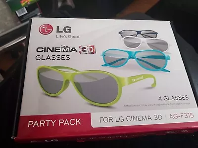 LG Cinema 3D Glasses Party Pack For LG Cinema TV 3D AG-F315 - 4 Pairs Of Glasses • £7