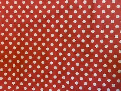£2.50 • Buy 1CM RED WHITE SPOT POLYCOTTON FABRIC POLKA DOT SPOTTY CRAFT MATERIAL Spots