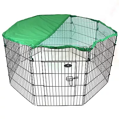 Dog Pet Pen 8 Panel Puppy Rabbit Metal Playpen Run Cage Foldable Fence Enclosure • £31.99