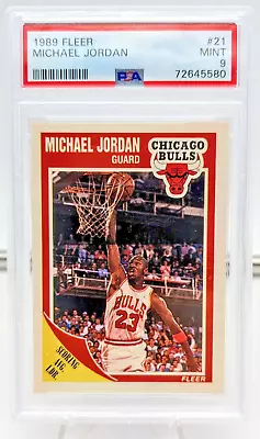 1989 Fleer Michael Jordan PSA 9 MINT Card #21 Chicago Bulls HOF Basketball Card • $64.95