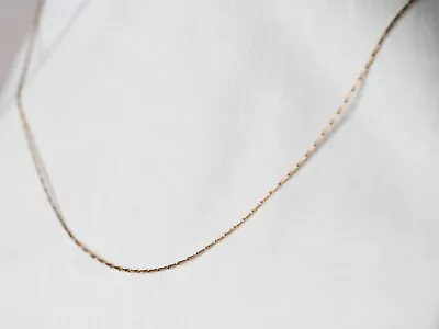 20inch 1.2mm Thick 9ct Solid Rose Gold Hayseed Pendant Chain 2.2grams • £185