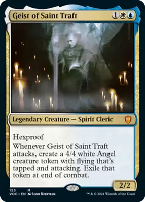 1 X Geist Of Saint Traft - Commander: Innistrad: Crimson Vow - NM-Mint - MTG • $1.06