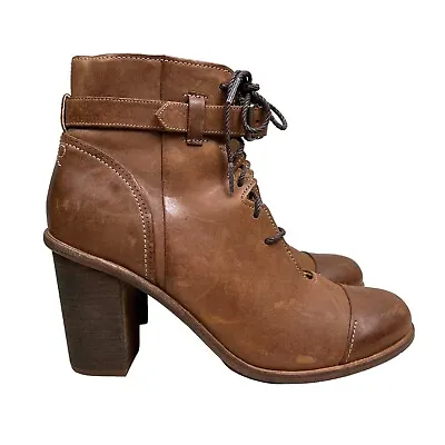 Timberland Boot Company Marge Boots Leather Ankle Strap Lace Up Women Brown Sz 9 • $69.48