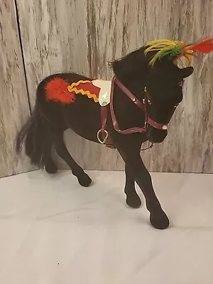 Vintage Steha Lieha German Flocked 10” Toy Carnival Horse • $41