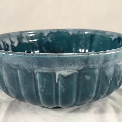 Vintage Moreno Ceramics California USA Pottery Planter 8” Bowl Turquoise Blue • $29