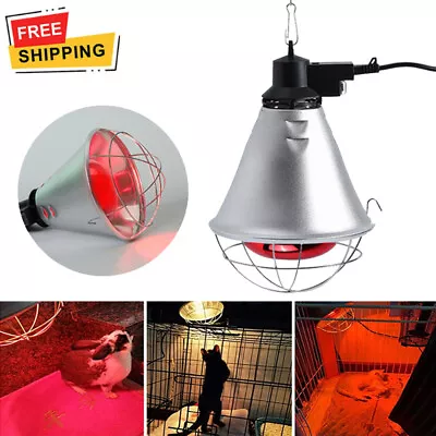 Infrared Heat Lamp Poultry Puppies Dog Kittens Piglets Animals With 250W Bulb • £19.29