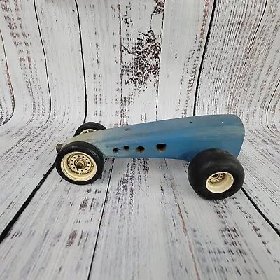 Vintage Wood Derby Race Car Racer Hand Made With Soft Rubber Wheels • $50