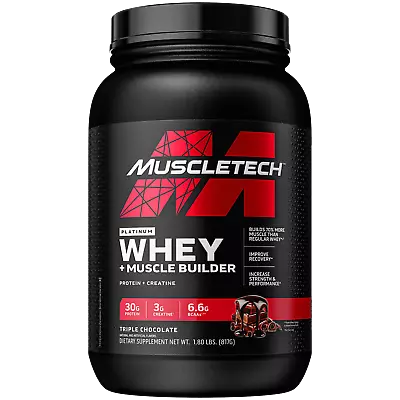 Muscletech Platinum Whey Plus Muscle Builder Protein Powder 30g Protein • $22.62