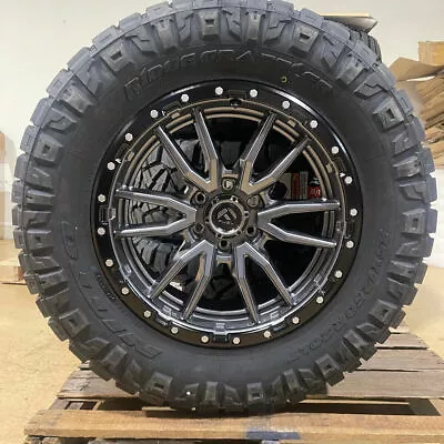 4 20x9 Fuel D680 Rebel Gray Wheels 35  Nitto AT Tires 8x170 Ford Excursion F350 • $3229.05