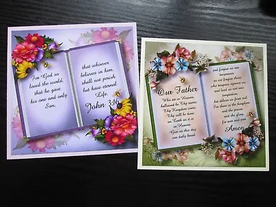 £1.30 • Buy 2 X RELIGIOUS / SCRIPTURE /SYMPATHY ---- Open Book  Card Making Toppers 