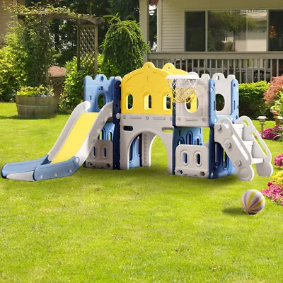 £169.95 • Buy Garden Toddler Climber Castle Slide Set W/Basketball Hoop Home/Outdoor Kids Toy