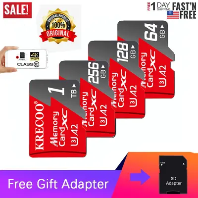 Micro SD Card 256/512GB 1TB TF Class 10 Memory Card For Smartphones Tablets Lot • $4.22