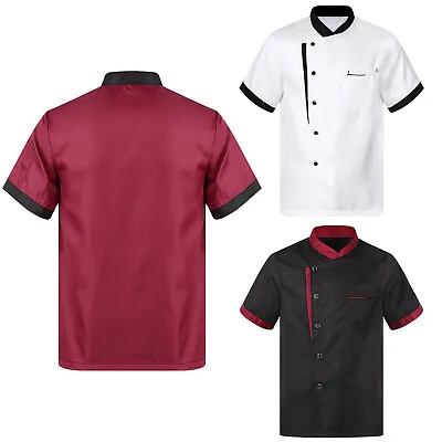 Men Women Chef Coat Professional Canteen Chef Jacket Restaurant Work Uniform • £5.51
