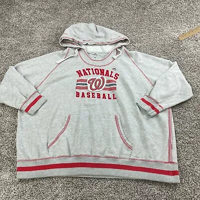 Washington Nationals Sweatshirt Womens 3X Gray Red MLB Baseball Majestic Ladies • $22.80