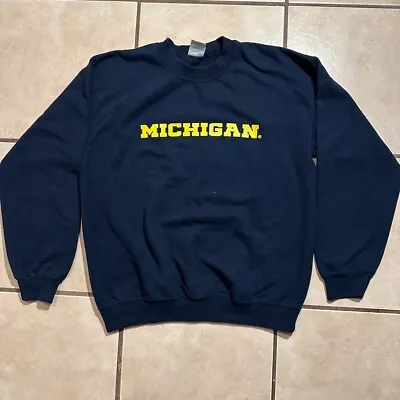 University Of Michigan Wolverines Blue Crewneck Sweatshirt Mens Size Medium  • $15