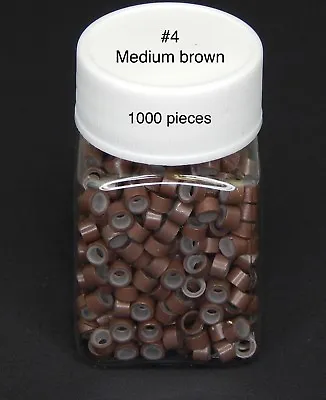 1000 Silicone Micro Link Rings 5mm Lined Beads For Hair Extensions Tool M-Brown • $9.99