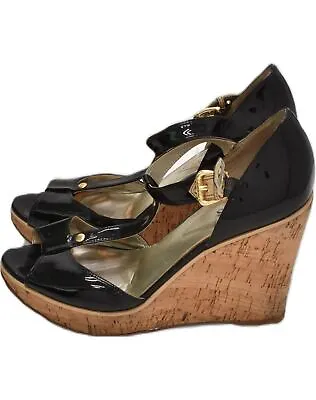 GUESS Womens Wedges UK Size 6.5 Black Colourblock Leather F111 • £11.78