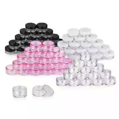 5ml 5g 10ml 10g Empty Stacking Storage Jar Pot Sample Makeup Craft Beads Glitter • £6.45