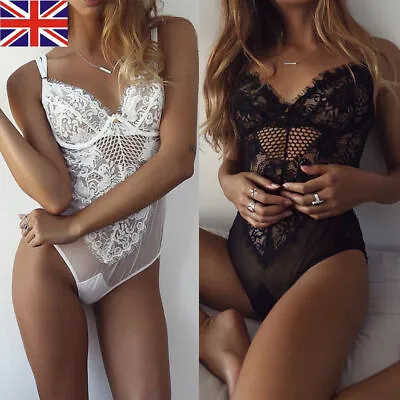 £4.99 • Buy UK Sexy Womens Babydoll Lingerie Lace Bodysuit Bra Thong Set Underwear Nightwear