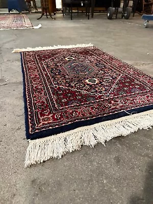 Vintage Hand Knotted Tassel Oriental Wool Rug Thick Pile Red 39 X26  • $350