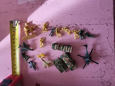 Lot Of Vintage Micro Machines Toy Soldiers Tanks Plances Helicopters Toy Set • $20.84