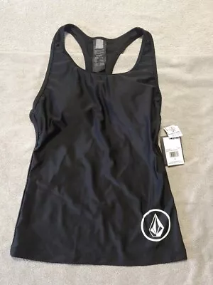 NWT Volcom Juniors' Black Simply Racerback Swimsuit Tankini Top Small • $20