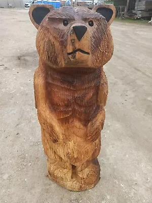 Chainsaw Carving Bear Great Gift Idea Elm Wood Home Garden  Sculpture Art Craft  • £400