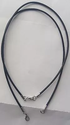 Quality 2mm Real Leather   Necklace Cord String With Lobster Clasp 12- 30 Inches • £3.99