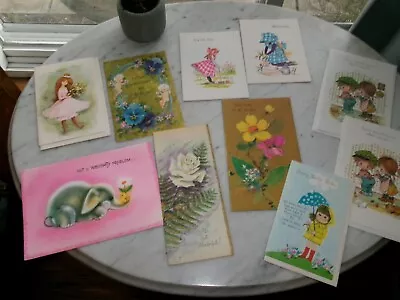 10 Vintage   Greeting Cards~ Lot ~ UNUSED~ All Occasion Variety 🌺🌹Little Girls • $12