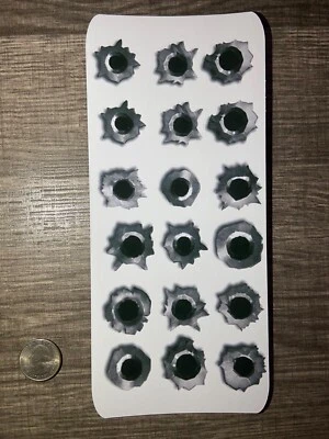 $3.49 • Buy (18) Bullet Hole Sticker  Gun Shot Decal Realistic Car Truck Glass Window Vinyl