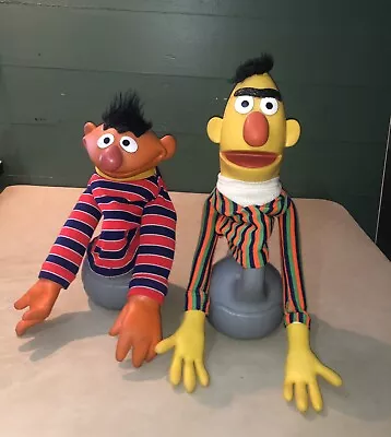 Bert And Ernie Sesame Street Vintage Rare Old Hand Puppets Original 1970s • $22