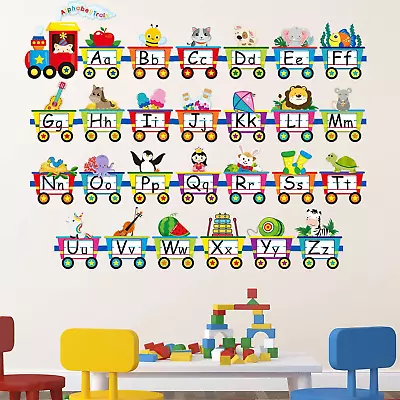 Alphabet Train Wall Decals Peel Stick Animals Alphabet Wall Sticker Early Learni • $16.16