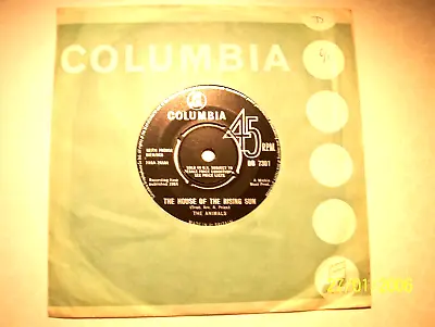 £2.99 • Buy 45rpm Record.......The Animals......The House Of The Rising Sun.....60s Pop/Beat