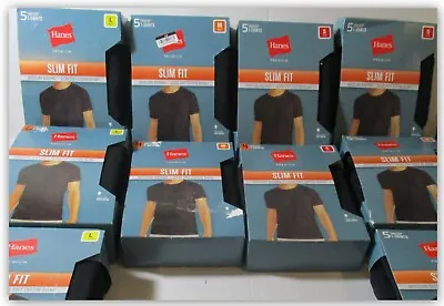 Hanes Men's Premium Slim Fit Crew Neck T-Shirt BLACK Crew Neck NEW PACKAGE! • $29.93