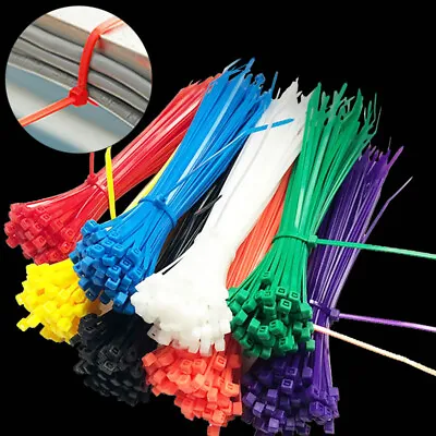 100Pcs Nylon Plastic Cable Ties Zip Self-Locking Cord Strong Tie Wraps Coloured • $6.15