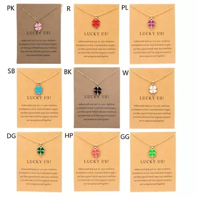 Green Four Leaf Clover Necklace For Women Teen Girls Lucky Clover Pendant • $14.39